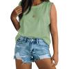 imageImily Bela Womens Plus Size Tank Tops Sleeveless Crew Neck Summer Casual Basic Tees ShirtsLight Green