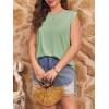 imageImily Bela Womens Plus Size Tank Tops Sleeveless Crew Neck Summer Casual Basic Tees ShirtsLight Green