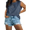 imageImily Bela Womens Plus Size Tank Tops Sleeveless Crew Neck Summer Casual Basic Tees ShirtsNavy