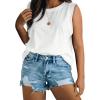 imageImily Bela Womens Plus Size Tank Tops Sleeveless Crew Neck Summer Casual Basic Tees ShirtsWhite