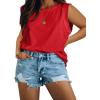 imageImily Bela Womens Plus Size Tank Tops Sleeveless Crew Neck Summer Casual Basic Tees ShirtsWine Red