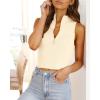 imageImily Bela Womens Summer Zipper Knit Crop Tops Going Out Sweater Tank Fashion Sexy Y2k Sleeveless ShirtsBeige