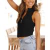 imageImily Bela Womens Summer Zipper Knit Crop Tops Going Out Sweater Tank Fashion Sexy Y2k Sleeveless ShirtsBlack
