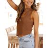 imageImily Bela Womens Summer Zipper Knit Crop Tops Going Out Sweater Tank Fashion Sexy Y2k Sleeveless ShirtsBrown