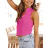 imageImily Bela Womens Summer Zipper Knit Crop Tops Going Out Sweater Tank Fashion Sexy Y2k Sleeveless ShirtsHot Pink