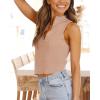 imageImily Bela Womens Summer Zipper Knit Crop Tops Going Out Sweater Tank Fashion Sexy Y2k Sleeveless ShirtsKhaki