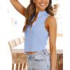 imageImily Bela Womens Summer Zipper Knit Crop Tops Going Out Sweater Tank Fashion Sexy Y2k Sleeveless ShirtsLight Blue