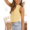 imageImily Bela Womens Summer Zipper Knit Crop Tops Going Out Sweater Tank Fashion Sexy Y2k Sleeveless ShirtsLight Yellow