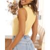 imageImily Bela Womens Summer Zipper Knit Crop Tops Going Out Sweater Tank Fashion Sexy Y2k Sleeveless ShirtsLight Yellow