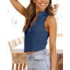 imageImily Bela Womens Summer Zipper Knit Crop Tops Going Out Sweater Tank Fashion Sexy Y2k Sleeveless ShirtsNavy Blue