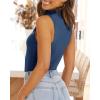 imageImily Bela Womens Summer Zipper Knit Crop Tops Going Out Sweater Tank Fashion Sexy Y2k Sleeveless ShirtsNavy Blue