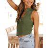 imageImily Bela Womens Summer Zipper Knit Crop Tops Going Out Sweater Tank Fashion Sexy Y2k Sleeveless ShirtsOlive Green