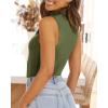imageImily Bela Womens Summer Zipper Knit Crop Tops Going Out Sweater Tank Fashion Sexy Y2k Sleeveless ShirtsOlive Green