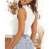 imageImily Bela Womens Summer Zipper Knit Crop Tops Going Out Sweater Tank Fashion Sexy Y2k Sleeveless ShirtsWhite
