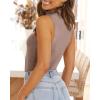 imageImily Bela Womens Summer Zipper Knit Crop Tops Going Out Sweater Tank Fashion Sexy Y2k Sleeveless ShirtsYellowish Brown