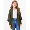 imageImily Bela Girls Cardigans Kids Casual Batwing Sleeve Open Front Knitted SweaterArmy Green
