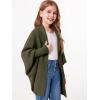imageImily Bela Girls Cardigans Kids Casual Batwing Sleeve Open Front Knitted SweaterArmy Green