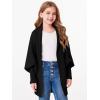 imageImily Bela Girls Cardigans Kids Casual Batwing Sleeve Open Front Knitted SweaterBlack