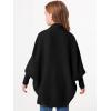 imageImily Bela Girls Cardigans Kids Casual Batwing Sleeve Open Front Knitted SweaterBlack