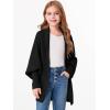 imageImily Bela Girls Cardigans Kids Casual Batwing Sleeve Open Front Knitted SweaterBlack