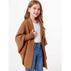 imageImily Bela Girls Cardigans Kids Casual Batwing Sleeve Open Front Knitted SweaterBrown