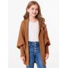 imageImily Bela Girls Cardigans Kids Casual Batwing Sleeve Open Front Knitted SweaterBrown