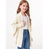 imageImily Bela Girls Cardigans Kids Casual Batwing Sleeve Open Front Knitted SweaterCream White