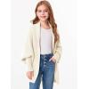 imageImily Bela Girls Cardigans Kids Casual Batwing Sleeve Open Front Knitted SweaterCream White