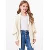 imageImily Bela Girls Cardigans Kids Casual Batwing Sleeve Open Front Knitted SweaterCream White