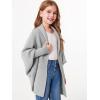 imageImily Bela Girls Cardigans Kids Casual Batwing Sleeve Open Front Knitted SweaterGrey