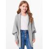 imageImily Bela Girls Cardigans Kids Casual Batwing Sleeve Open Front Knitted SweaterGrey