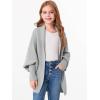 imageImily Bela Girls Cardigans Kids Casual Batwing Sleeve Open Front Knitted SweaterGrey