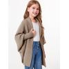 imageImily Bela Girls Cardigans Kids Casual Batwing Sleeve Open Front Knitted SweaterKhaki