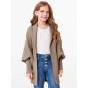 imageImily Bela Girls Cardigans Kids Casual Batwing Sleeve Open Front Knitted SweaterKhaki