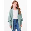 imageImily Bela Girls Cardigans Kids Casual Batwing Sleeve Open Front Knitted SweaterMint Green