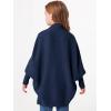 imageImily Bela Girls Cardigans Kids Casual Batwing Sleeve Open Front Knitted SweaterNavy Blue