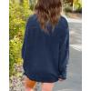 imageImily Bela Girls Cardigans Kids Casual Batwing Sleeve Open Front Knitted SweaterNavy Blue