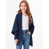 imageImily Bela Girls Cardigans Kids Casual Batwing Sleeve Open Front Knitted SweaterNavy Blue