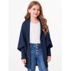 imageImily Bela Girls Cardigans Kids Casual Batwing Sleeve Open Front Knitted SweaterNavy Blue