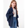 imageImily Bela Girls Cardigans Kids Casual Batwing Sleeve Open Front Knitted SweaterNavy Blue