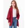 imageImily Bela Girls Cardigans Kids Casual Batwing Sleeve Open Front Knitted SweaterRed