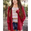 imageImily Bela Girls Cardigans Kids Casual Batwing Sleeve Open Front Knitted SweaterRed