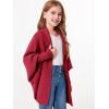 imageImily Bela Girls Cardigans Kids Casual Batwing Sleeve Open Front Knitted SweaterRed