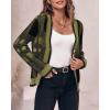 imageImily Bela Womens Cardigan Sweaters Plaid Fuzzy Knit V Neck Button Down Long Sleeve Cozy Cardigans Pullover TopsArmy Green
