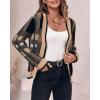 imageImily Bela Womens Cardigan Sweaters Plaid Fuzzy Knit V Neck Button Down Long Sleeve Cozy Cardigans Pullover TopsBrown