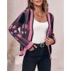 imageImily Bela Womens Cardigan Sweaters Plaid Fuzzy Knit V Neck Button Down Long Sleeve Cozy Cardigans Pullover TopsDark Pink