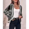 imageImily Bela Womens Cardigan Sweaters Plaid Fuzzy Knit V Neck Button Down Long Sleeve Cozy Cardigans Pullover TopsGrey
