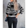 imageImily Bela Womens Cardigan Sweaters Plaid Fuzzy Knit V Neck Button Down Long Sleeve Cozy Cardigans Pullover TopsGrey