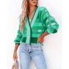 imageImily Bela Womens Cardigan Sweaters Plaid Fuzzy Knit V Neck Button Down Long Sleeve Cozy Cardigans Pullover TopsLight Green