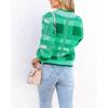 imageImily Bela Womens Cardigan Sweaters Plaid Fuzzy Knit V Neck Button Down Long Sleeve Cozy Cardigans Pullover TopsLight Green